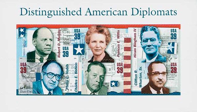 #4076 - 2006 39c American Diplomats, souvenir sheet of 6