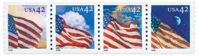 #4228-31 - 2008 42c Flags 24/7, w/a coil
