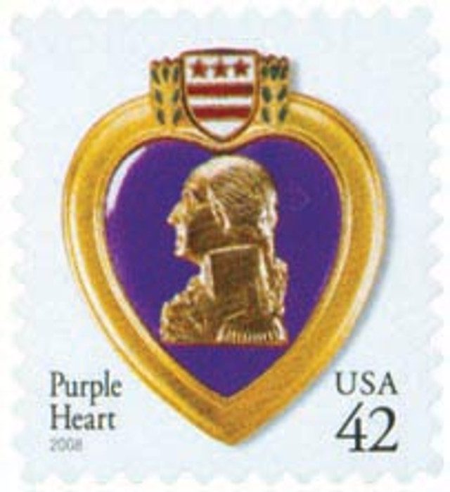 #4264 - 2008 42c Purple Heart, self-adhesive gum