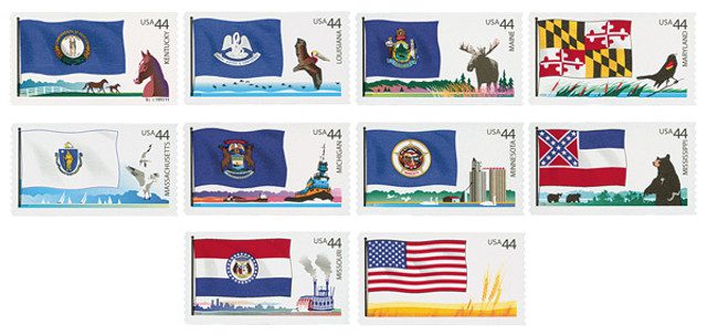 #4293-4302 - 2009 44c Flags of Our Nation: 3rd Edition