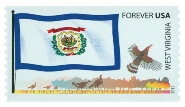 #4329 - 2012 First-Class Forever Stamp, Flags of Our Nation: W.Virginia