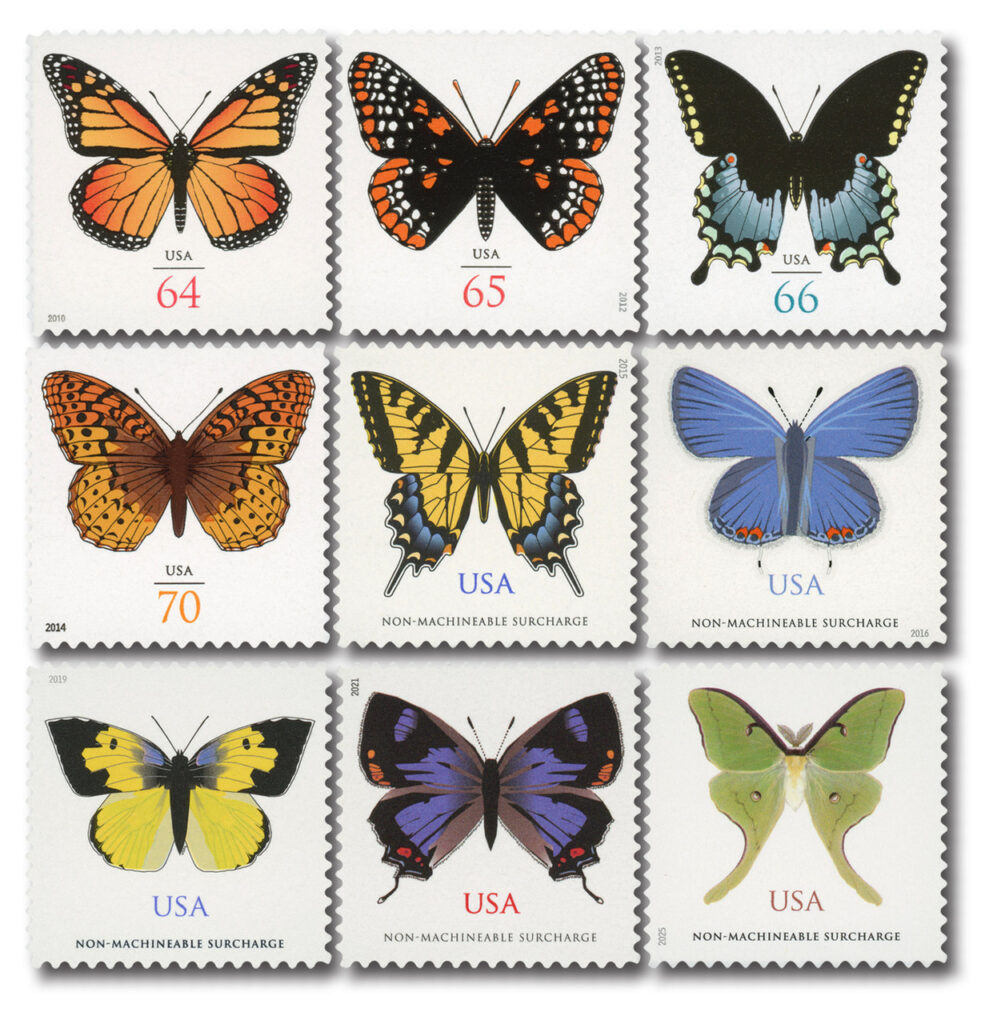 #4462/6031
2010-25 Butterflies, set of 9 stamps
