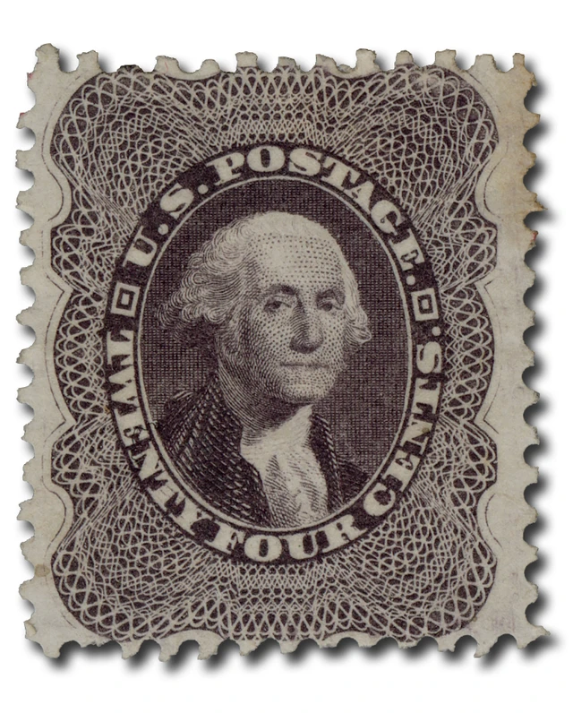 #45
1875 24c Washington, Blackish Violet, Perf. 12