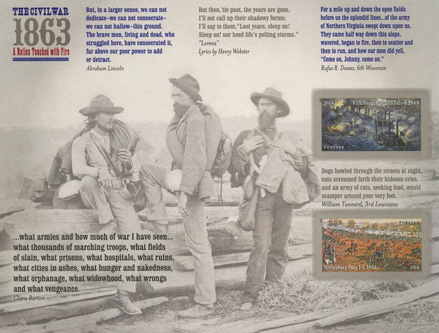 #4787-88a - 2013 46c Civil War Sesquicentennial: 1863 - Vicksburg and Gettysburg (Front of Sheet only)