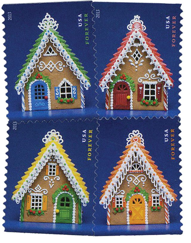 #4817-20 - 2013 First-Class Forever Stamp - Contemporary Christmas: Gingerbread Houses