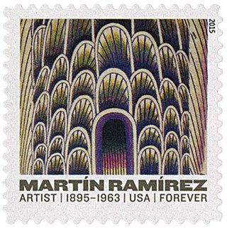 # 4972 - 2015 First-Class Forever Stamp - Martin Ramirez: "Tunnel with Cars and Buses"