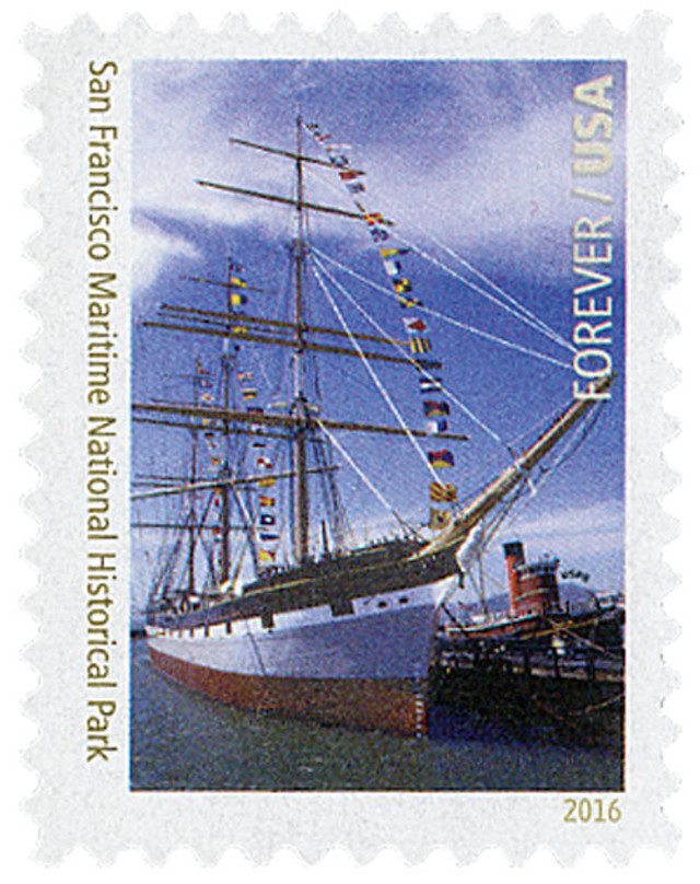#5080g
2016 First-Class Forever Stamp - National Parks Centennial: San Francisco Maritime National Historical Park