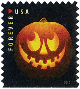 # 5140 - 2016 First-Class Forever Stamp - Jack-O'-Lanterns: Round Eyes and Nine Teeth