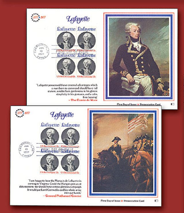 #52392 - 1977 Marquis de Lafayette Set of 2 Proofcards