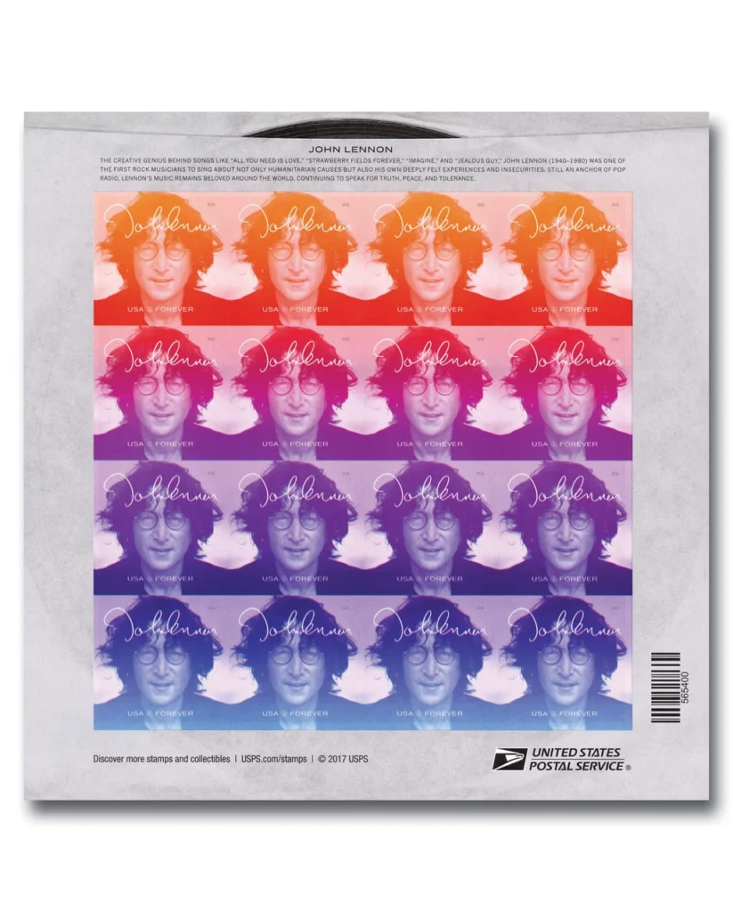 #5312-15b
2018 First-Class Forever Stamp - Music Icons: John Lennon, Die Cutting Omitted Error