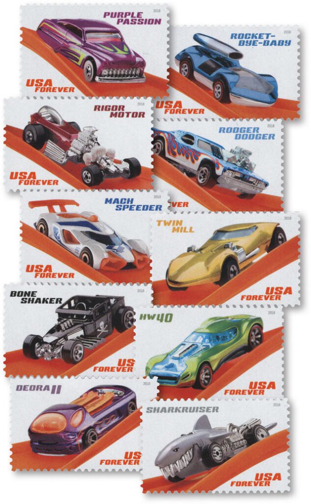 #5321-30 - 2018 First-Class Forever Stamp,Hot Wheels