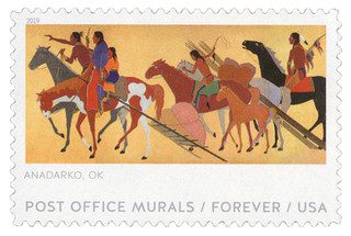 # 5375 - 2019 First-Class Forever Stamp - Post Office Murals: "Kiowas Moving Camp"