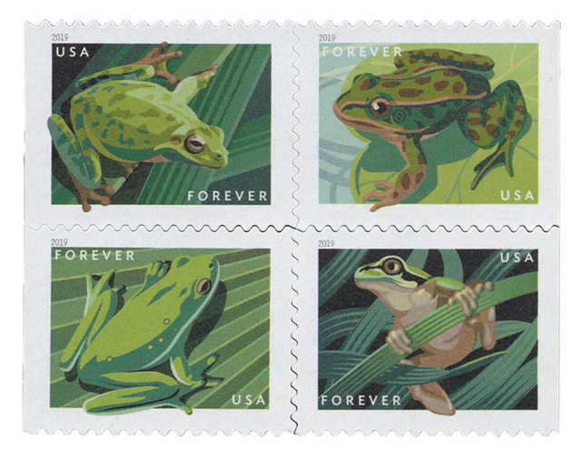 #5395-98 - 2019 First-Class Forever Stamp - Frogs
