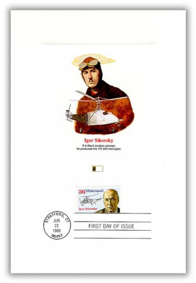 #55696 - 1988 36c Igor Sikorsky Proofcard