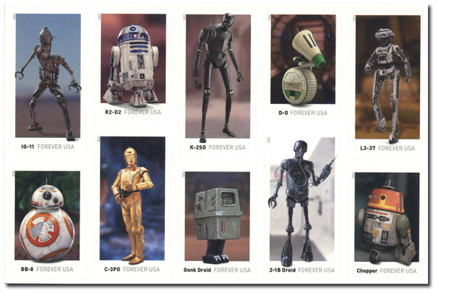 #5573-82
2021 First-Class Forever Stamps - Star Wars Droids