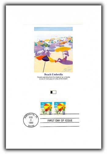 #55793 - 1990 Beach Umbrella 15c Proofcard