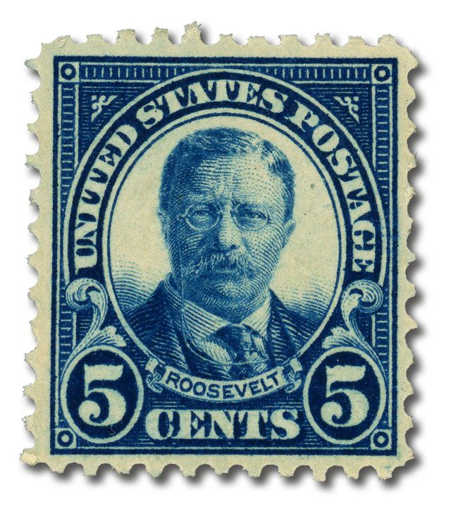 #557 - 1922 5c Theodore Roosevelt, Dark Blue, Perf. 11