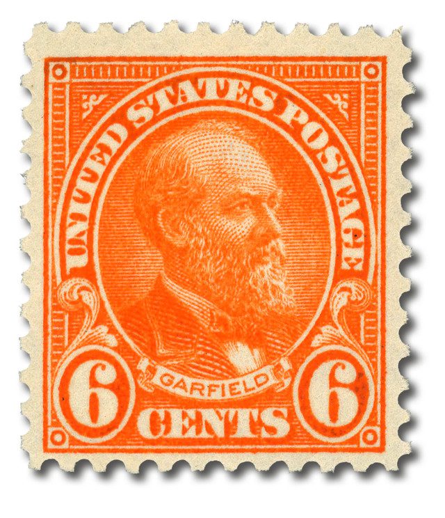 #558 - 1922 6c James Garfield, Red Orange, Perf. 11
