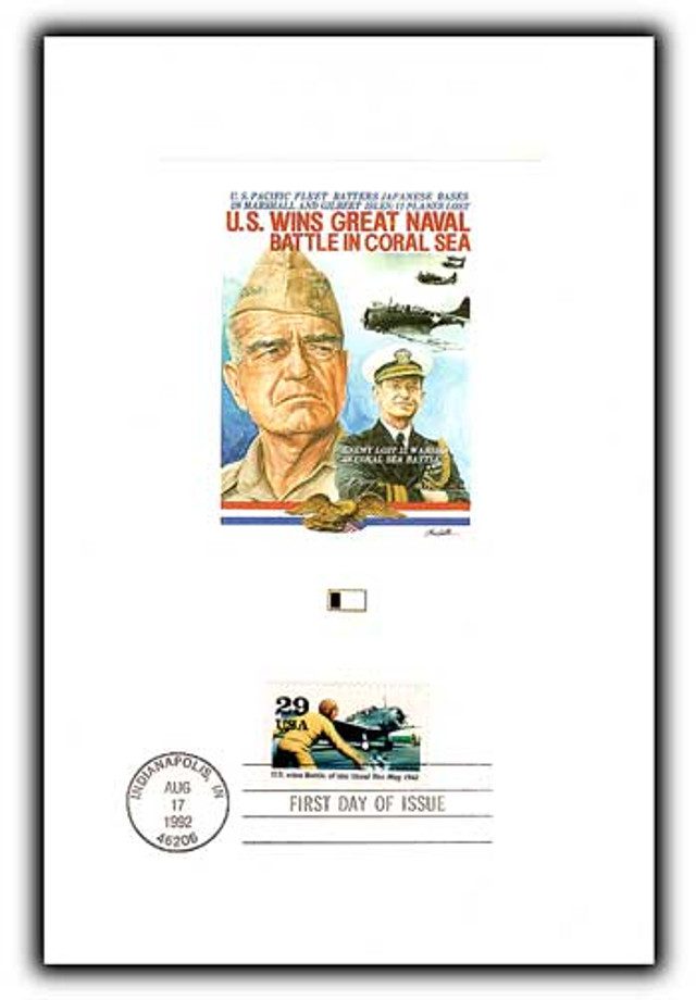 #56061 - 1992 WWII Battle of Coral Sea Proofcard