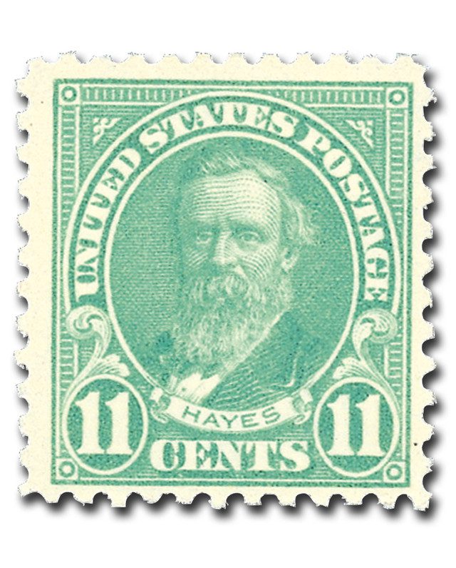 #563 - 1922 11c Rutherford B. Hayes, Greenish Blue, Perf. 11