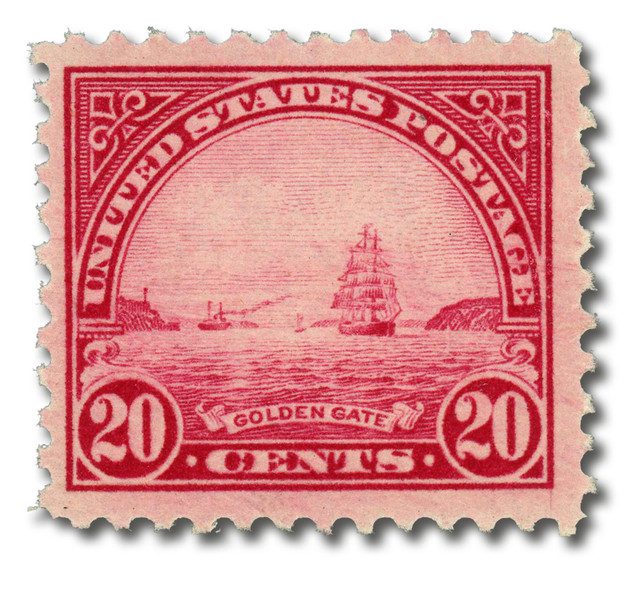 #567 - 1923 20c Golden Gate, carmine rose, perf 11