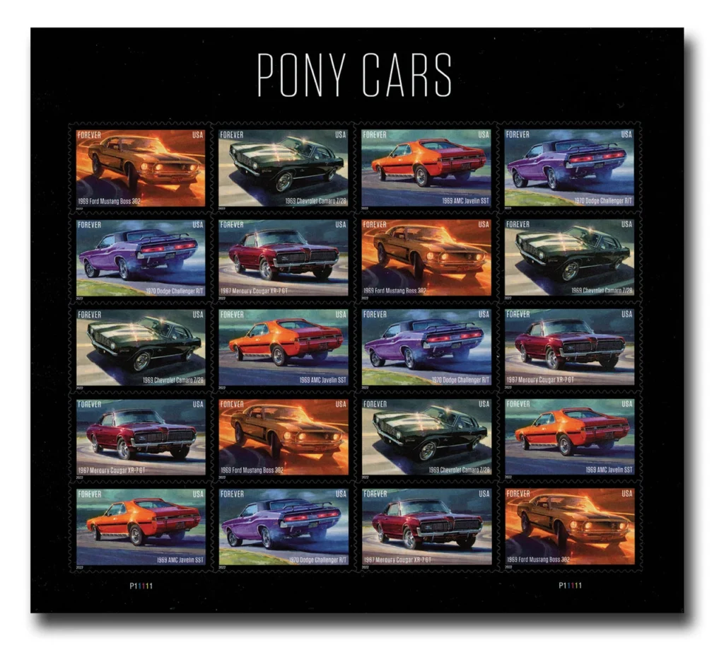 #5715-19
2022 First-Class Forever Stamps - Pony Cars