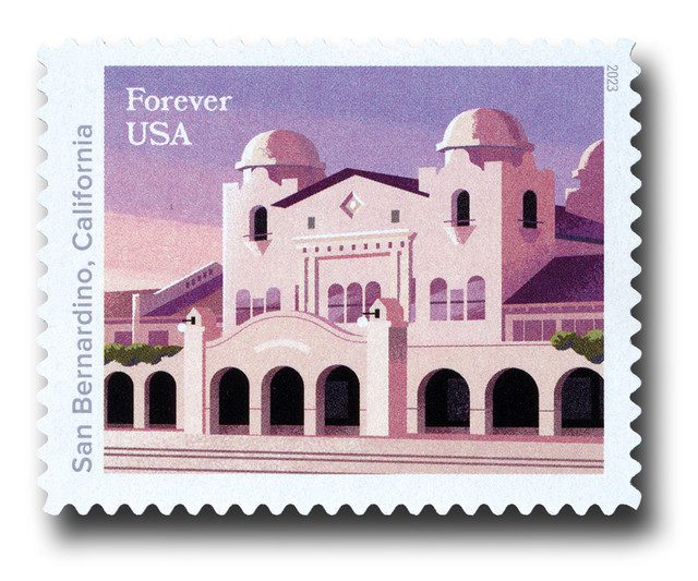 #5760 - 2023 First-Class Forever Stamp - Historic Railroad Stations: Santa Fe Station, San Bernadino, California