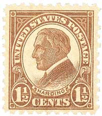 #582
1925 1 1/2c Warren G. Harding, Brown, Perf. 10