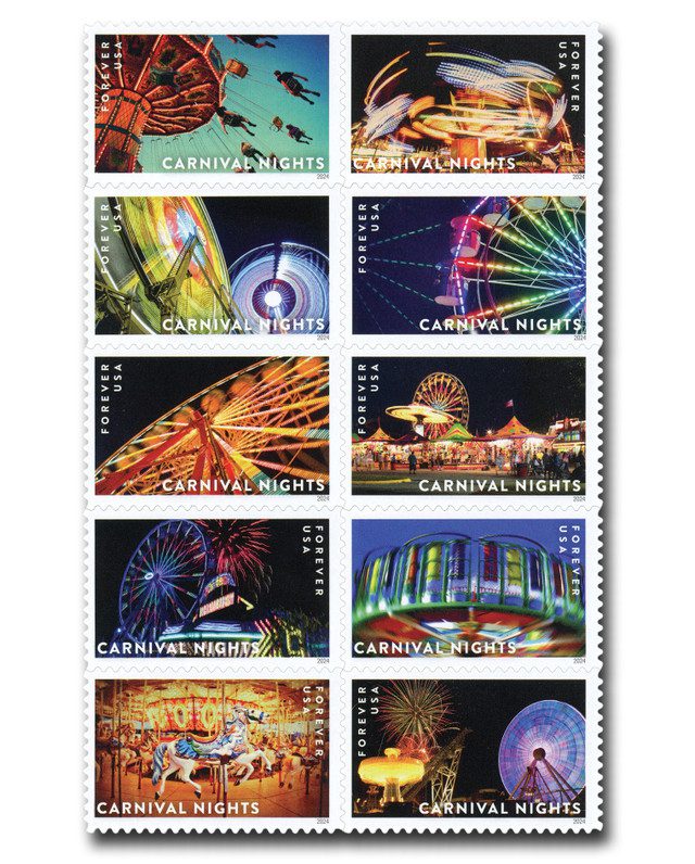 #5855-64 - 2024 First-Class Forever Stamps,Carnival Nights