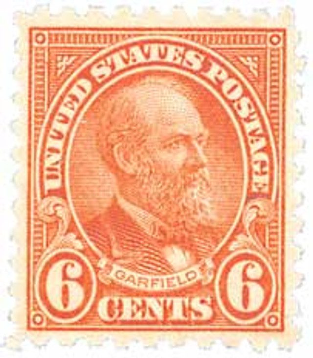 #587 - 1925 6c James A. Garfield, Red Orange, Perf. 10