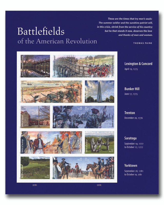 #5977 - 2025 First-Class Forever Stamp - Battlefields of the American Revolution