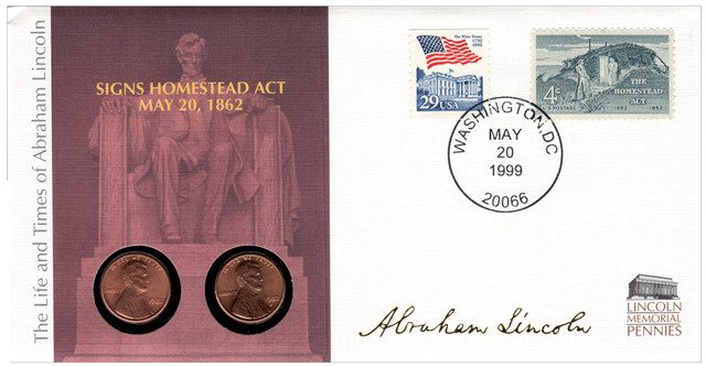 #599954 - 1998 Signs the Homestead Act Coin Cover