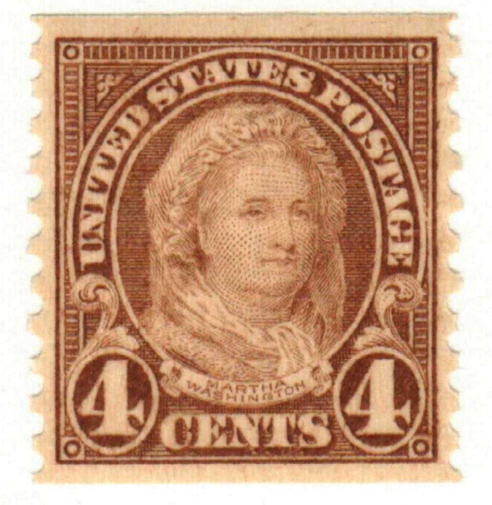 #601 - 1923 4c Martha Washington, perf 10 vertical