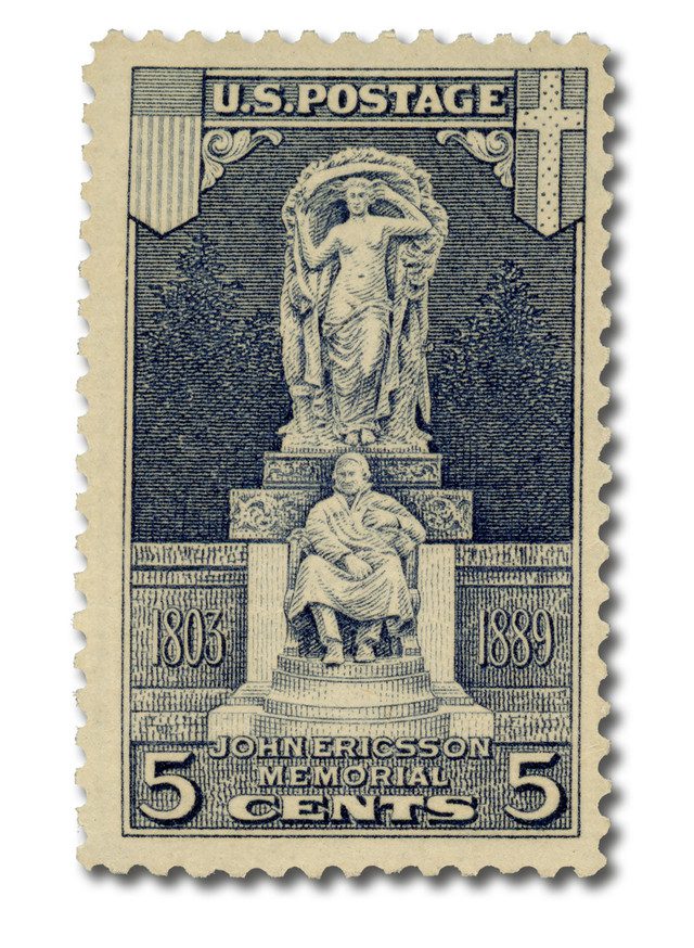 #628 - 1926 5c John Ericsson Memorial Statue, Gray Lilac