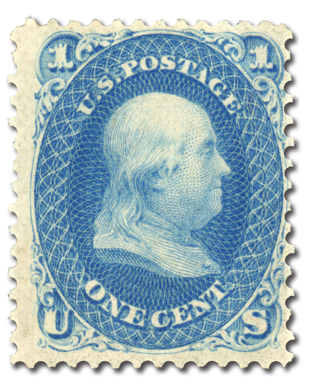 #63
1861 1c Franklin, Blue, Perf. 12