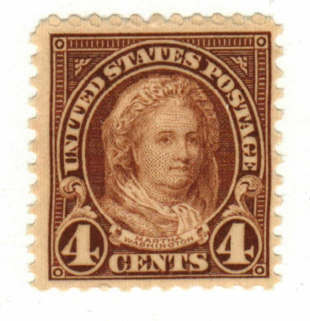 #636 - 1927 4c Martha Washington, yellow brown