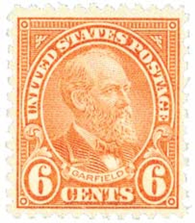 #638 - 1927 6c James A. Garfield, Red Orange, Perf. 11x10.5