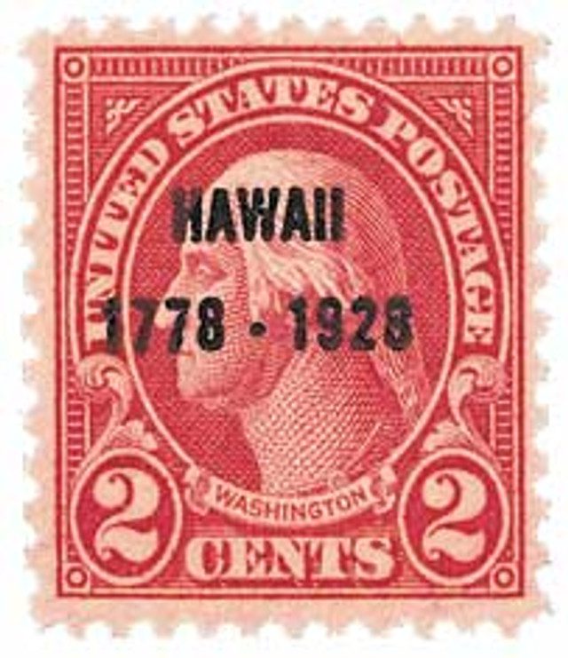 #647 - 1928 2c Discovery of Hawaii, Carmine
