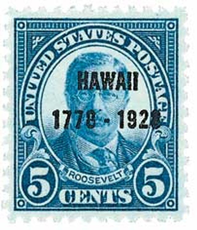 #648 - 1928 5c Discovery of Hawaii, Dark Blue