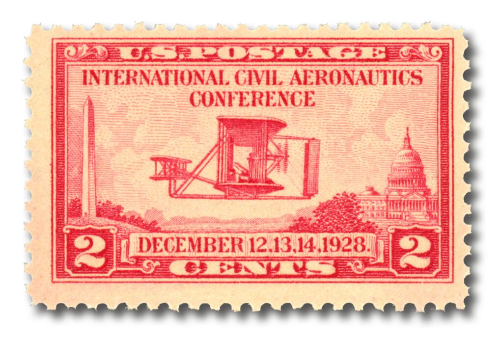 #649 - 1928 2c Wright Brothers Airplane, Carmine Rose