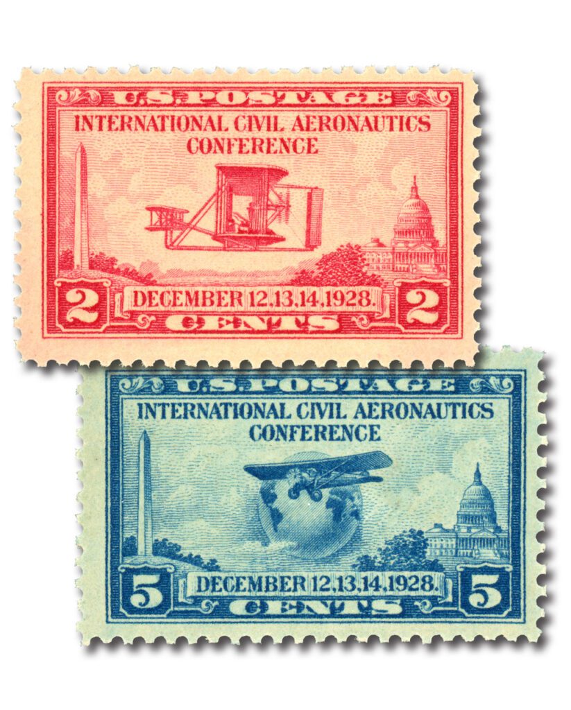 #649-50 - 1928 International Civil Aeronautics Conference, Complete Set of 2 Stamps