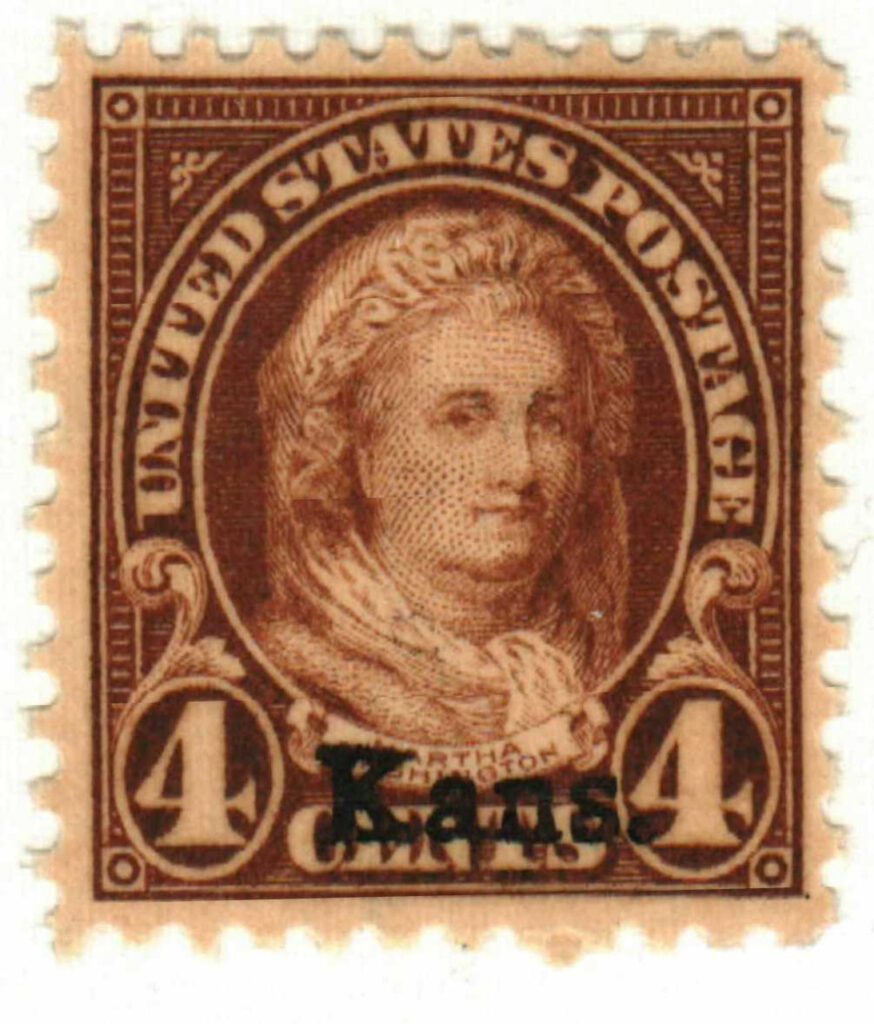 #662 - 1929 4c Martha Washington, yellow brown, Kansas-Nebraska overprints