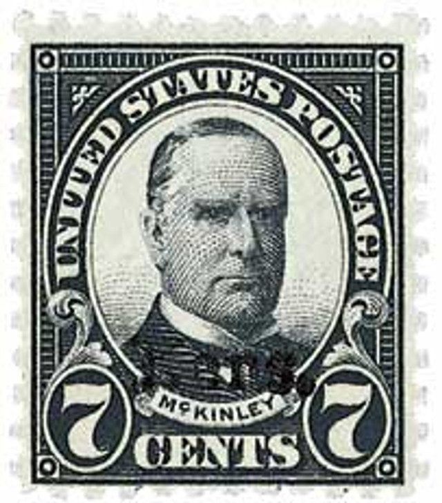 #665 - 1929 7cWilliam McKinley, Black, Kansas Overprint