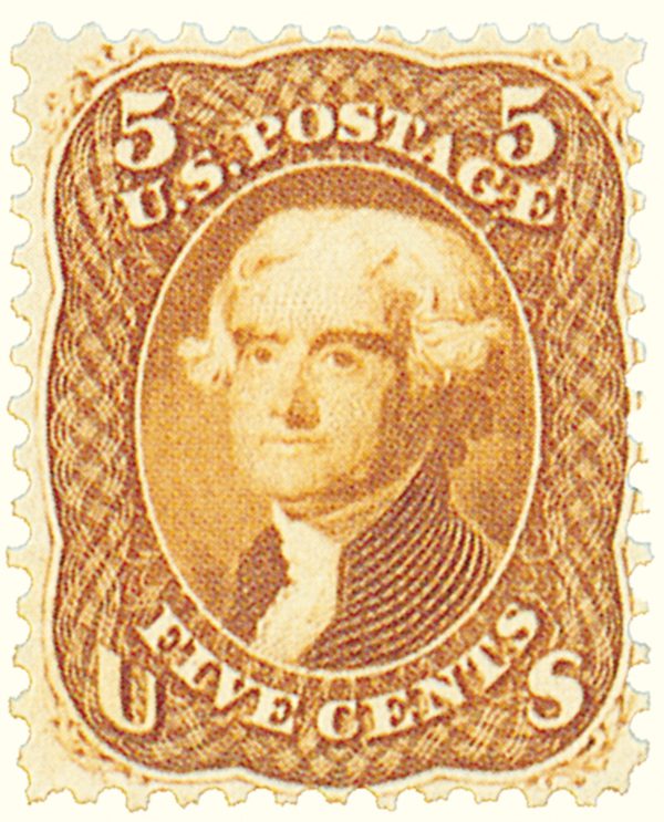 1861-62 5¢ Jefferson, buff