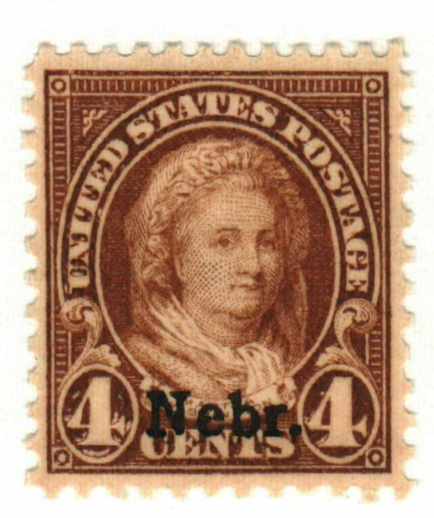 #673 - 1929 4c Martha Washington, yellow brown, Kansas-Nebraska overprints