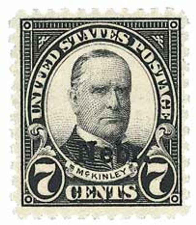 #676 - 1929 7c William McKinley, Black, Nebraska Overprint