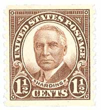 #686
1930 1 1/2c Warren G. Harding, Brown, Perf. 10 Vertically