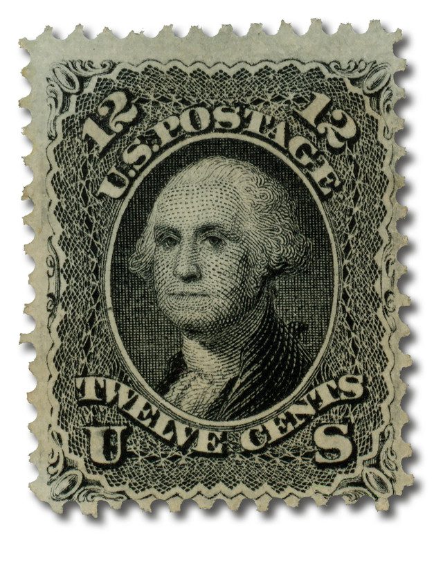 #69 - 1861-62 12c Washington, Black, Perf. 12