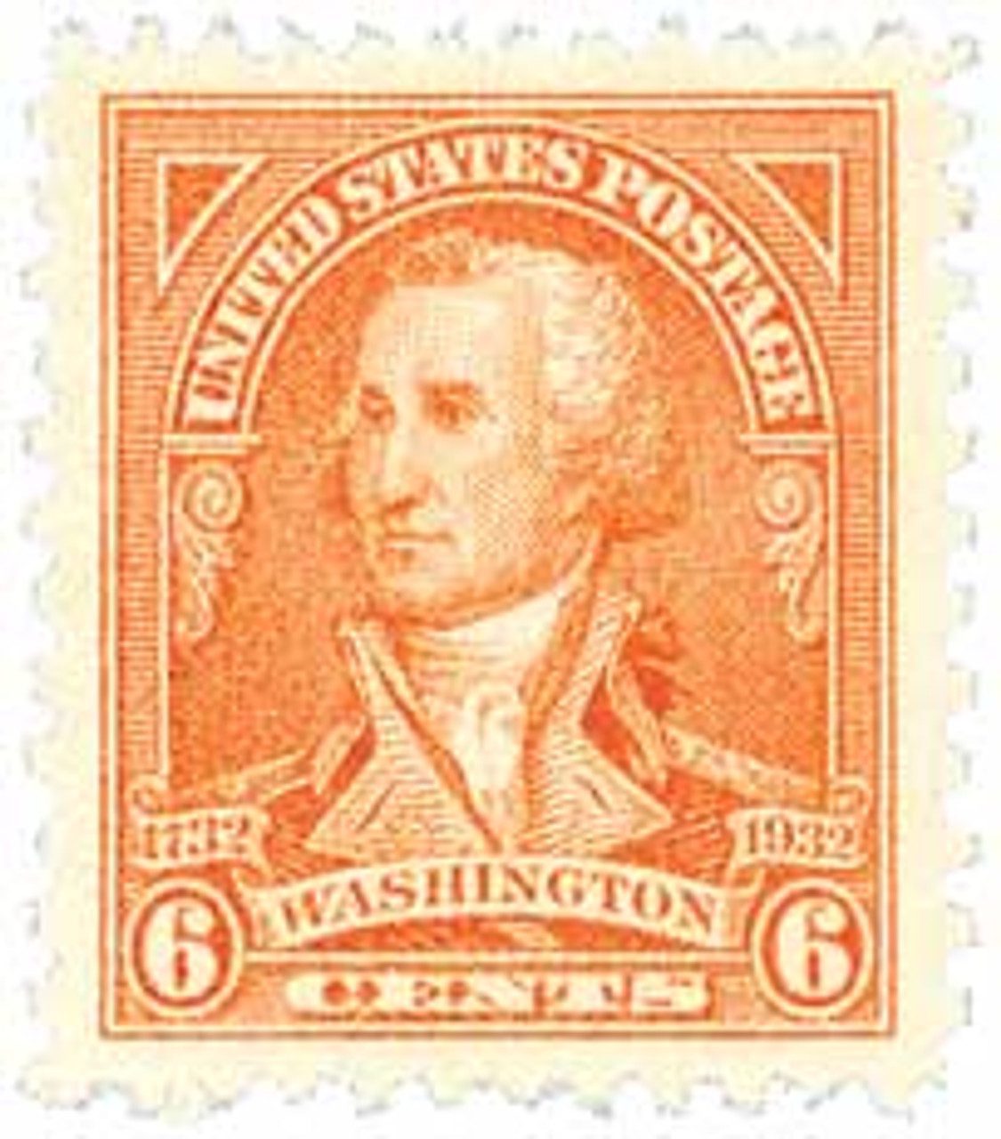 # 711 - 1932 Washington Bicentennial: 6c Washington by John Trumbull