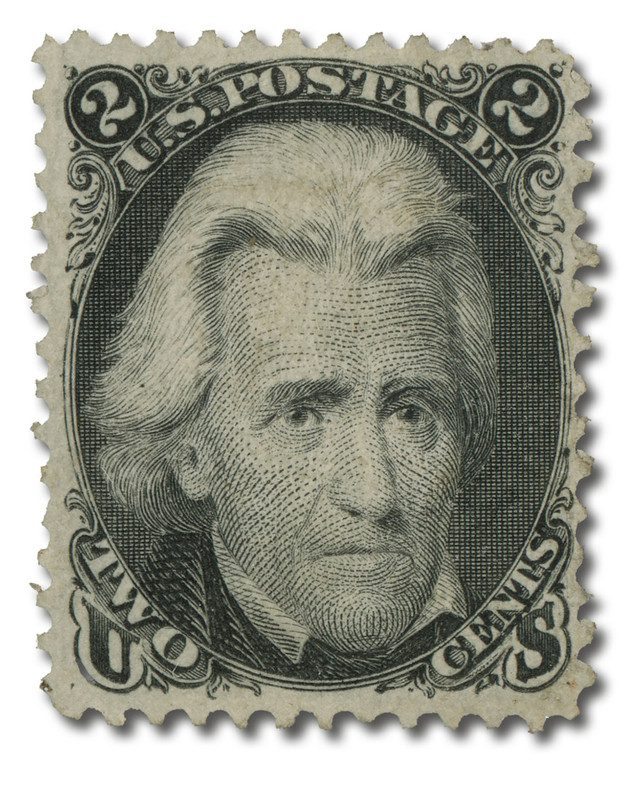 #73 - 1863 2c Andrew Jackson "Black Jack", Black, Perf. 12